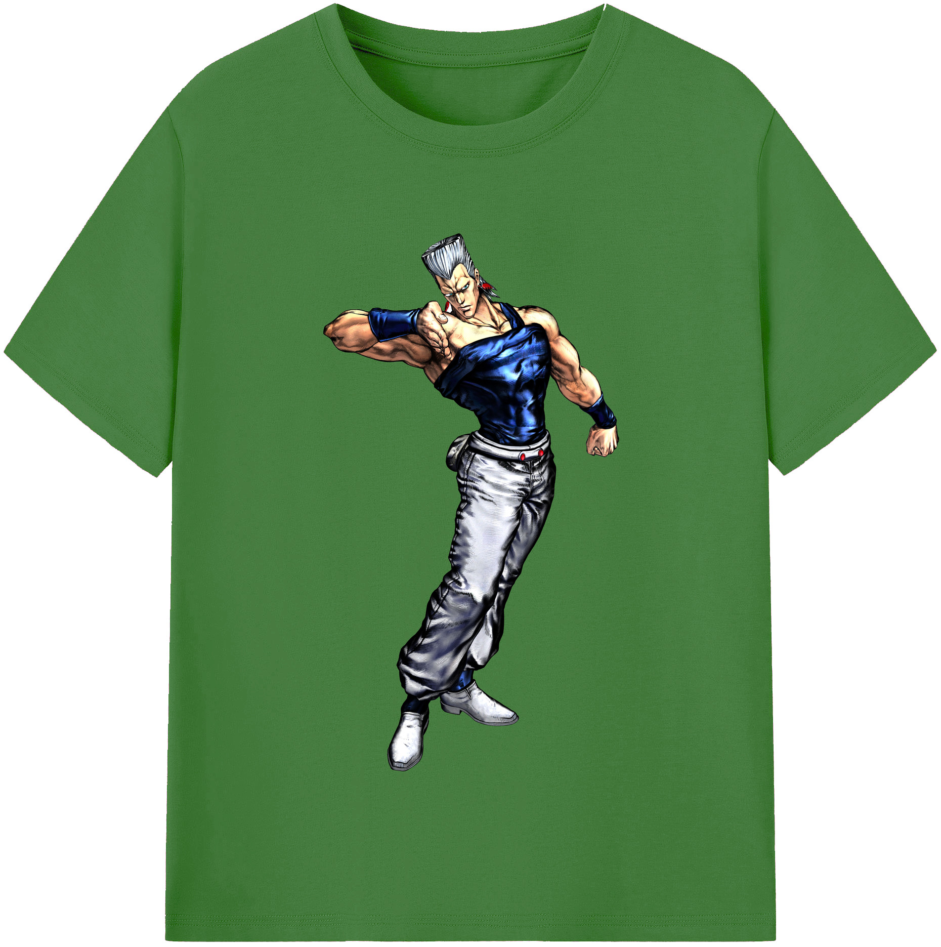 （画像用） ジョジョの奇妙な冒険 ジャン＝ピエール?ポルナレフ JoJo's Bizarre Adventure Jan Pierre Polnareff レディースカジュアルプリントTシャツ（綿100％）